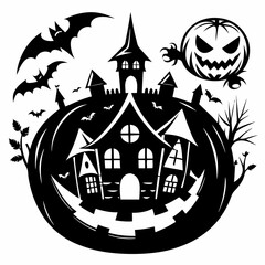 Halloween pumpkin vector svg,house svg,ghoust svg
