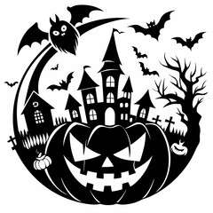 Halloween pumpkin vector svg,house svg,ghoust svg