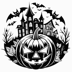 Halloween pumpkin vector svg,house svg,ghoust svg