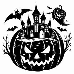 Halloween pumpkin vector svg,house svg,ghoust svg