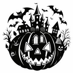Halloween pumpkin vector svg,house svg,ghoust svg
