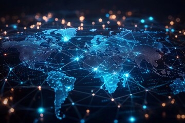 Global Digital Business Network Connection Illustration created with Generative AI