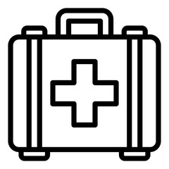 First aid kit icon in outline style