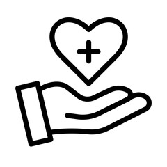 Obraz premium Heart Care icon in outline style