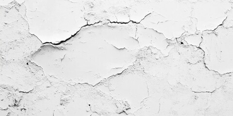 Obraz premium Shattered and Damaged White Wall Texture Background: A Visual Representation of Urban Decay and Structural Ruins.