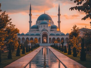 A beautiful building with a large dome and a large courtyard