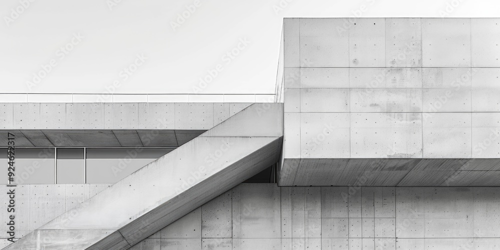 Poster Black and white photograph of an old building with intricate architecture
