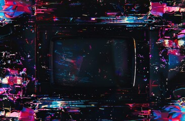 Abstract Glitch Art with a Television Screen