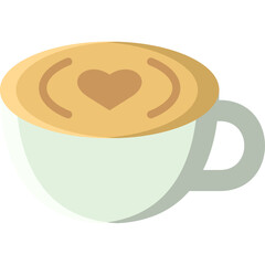 latte icon illustration design with flat