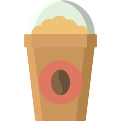ice coffee icon illustration design with flat