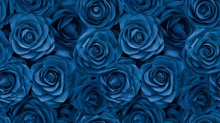Seamless background with blue rose