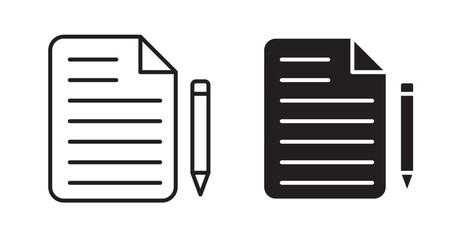 Thesis vector icon in solid and outline style