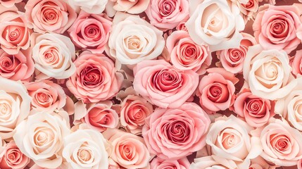 Fototapeta premium Seamless background with pink and white rose