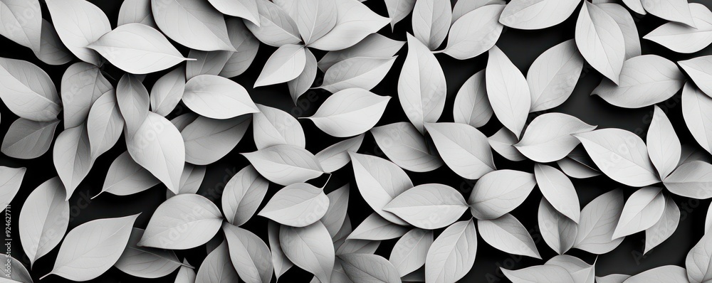 Wall mural minimalist monochrome close-up of foliage plant on solid color background, generative ai