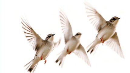 Obraz premium Graceful Birds in Flight Against a Soft Background