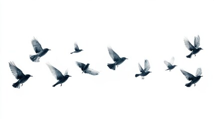 Birds in Flight A Monochromatic Study of Motion