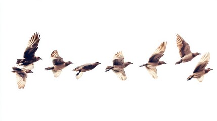 Obraz premium Birds in Flight Capturing the Grace of Movement