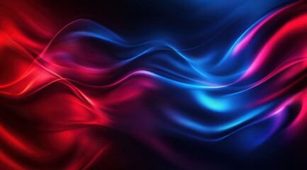 Obraz premium Dynamic Waves of Red and Blue Abstract Flow