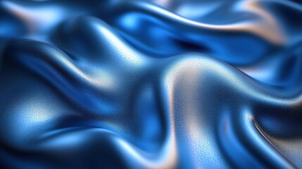 Obraz premium Elegant Blues A Close-Up of Glossy Satin Fabric