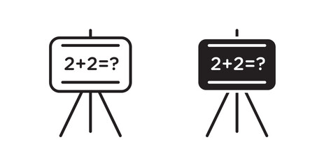 Math class vector icon in solid and outline style