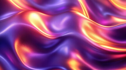 Vibrant Flowing Fabric in Shimmering Purple, Orange, and Pink