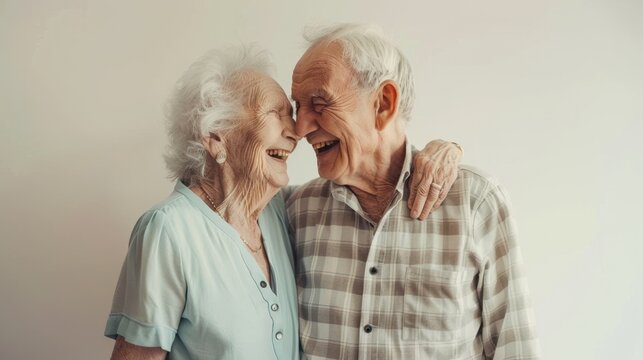 The Embracing Elderly Couple