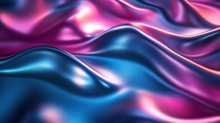Fototapeta premium Elegant Satin Waves A Captivating Gradient of Blue and Pink