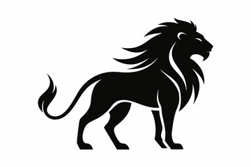  Lion logo silhouette black vector art illustration