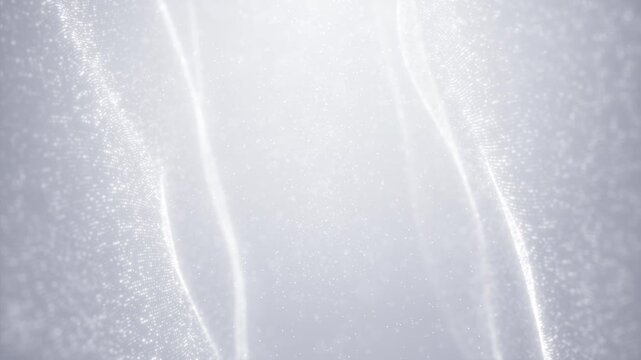 Abstract cyber technology background featuring smooth blue waves and mesh particles in a continuous motion. Perfect for tech-themed designs.
