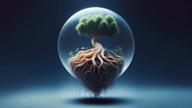a cloud of stars turns into a tree