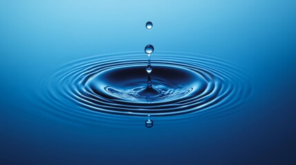 A water droplet is falling into a body of water