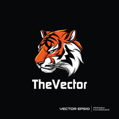 Fototapeta premium Tiger head mascot, vector, logo, character, cartoon, illustration, eps10