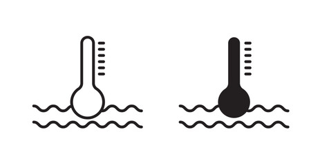 Car temperature vector icon in solid and outline style