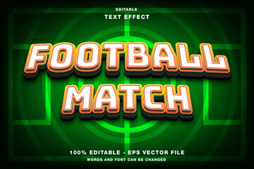 Football Match 3d Editable Text Effect Template Style Premium Vector