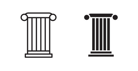 Antique Column vector icon in solid and outline style