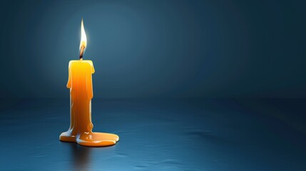 A melting candle in the dark