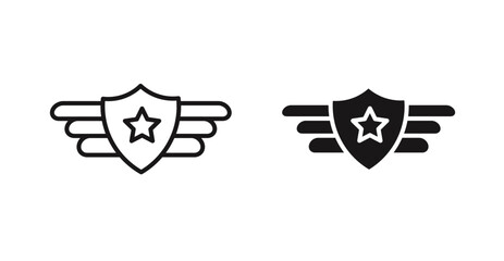 Air force vector icon in solid and outline style