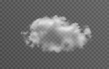 Vector cloud png. Realistic cloud, smoke or fog on an isolated transparent background.