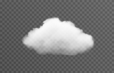 Vector cloud png. Realistic cloud, smoke or fog on an isolated transparent background.