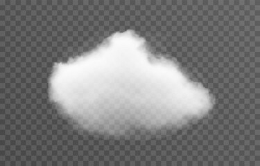 Vector cloud png. Realistic cloud, smoke or fog on an isolated transparent background.