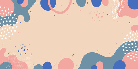 Cute background. Background from abstract shapes and dots. Vector background.