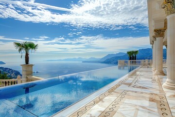 Fototapeta premium Luxury Infinity Pool with Panoramic Ocean View