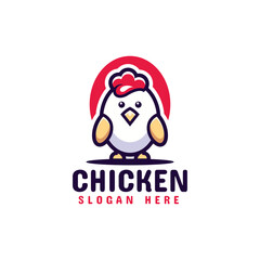 Vector chicken simple mascot logo