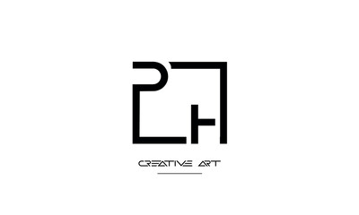 HP, PH, H, P abstract letters logo monogram