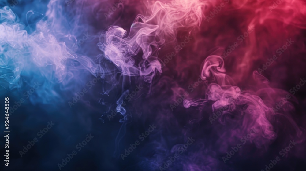 Poster Close-up shot of smoke on a dark background, ideal for use in design projects or as a creative element