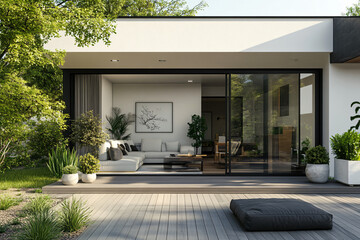Modern Terrace with Patio Furniture.