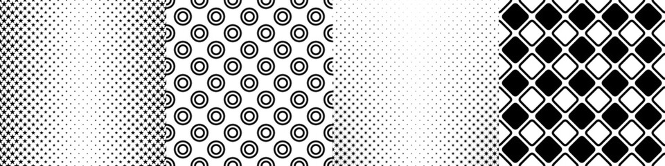 Monochrome geometrical pattern collection