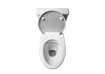 Top view of modern standing toilet bowl isolated isolated on a transparent or white background