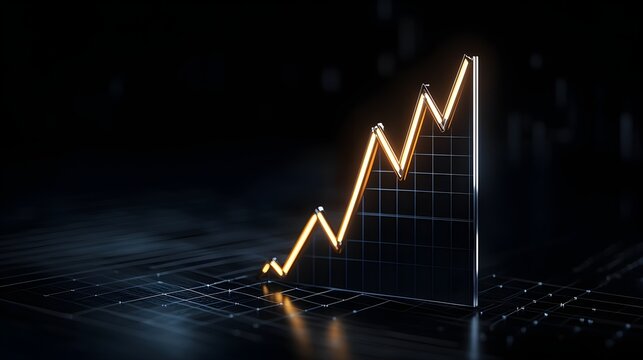 A dynamic financial graph showcasing rising trends and growth. Ideal for business and finance concepts.
