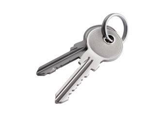 Two keys isolated isolated on a transparent or white background